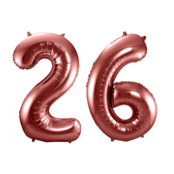 Folieballon 26 jaar brons 86cm