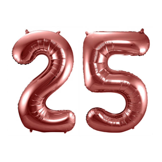 Folieballon 25 jaar brons 86cm