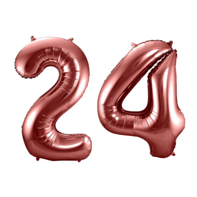 Folieballon 24 jaar brons 86cm