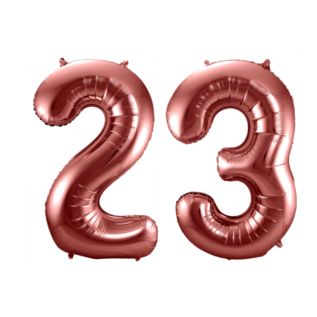 Folieballon 23 jaar brons 86cm