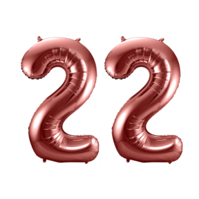 Folieballon 22 jaar brons 86cm