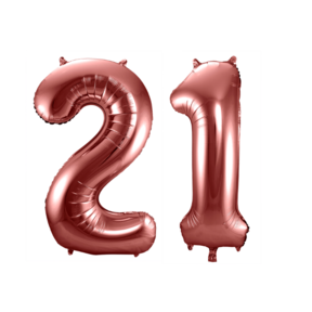 Folieballon 21 jaar brons 86cm