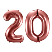Folieballon 20 jaar brons 86cm