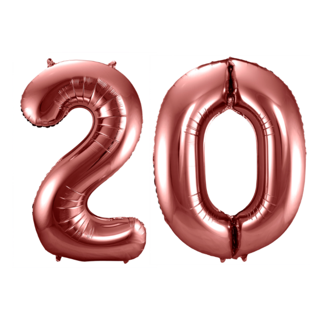 Folieballon 20 jaar brons 86cm
