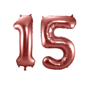 Folieballon 15 jaar brons 86cm
