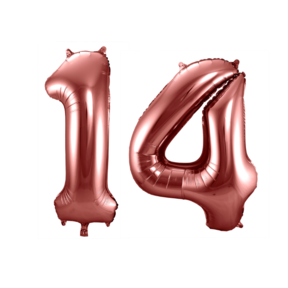 Folieballon 14 jaar brons 86cm