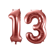Folieballon 13 jaar brons 86cm