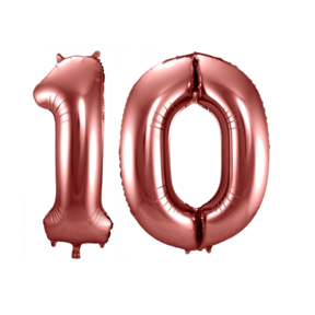 Folieballon 10 jaar brons 86cm