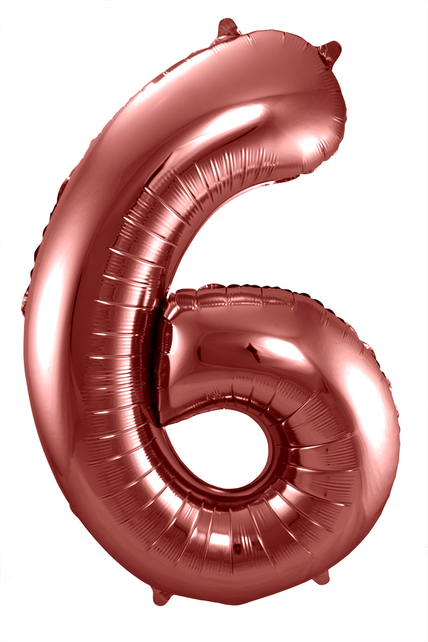 Folieballon 6 jaar brons 86cm