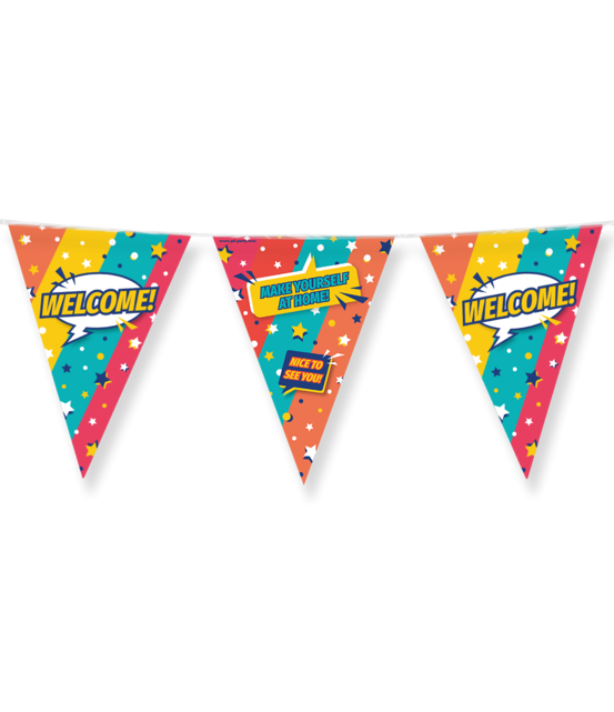 Welcome Cartoon - Vlaggenlijn - 10 meter