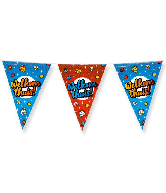 Welkom Thuis Cartoon - Vlaggenlijn - 10 meter