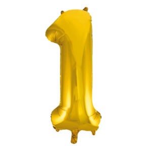 Folieballon 1 jaar Goud 66cm
