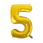 Folieballon 5 jaar Goud 66cm