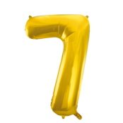 Folieballon 7 jaar Goud 66cm Folieballon 7 jaar Goud 66cm