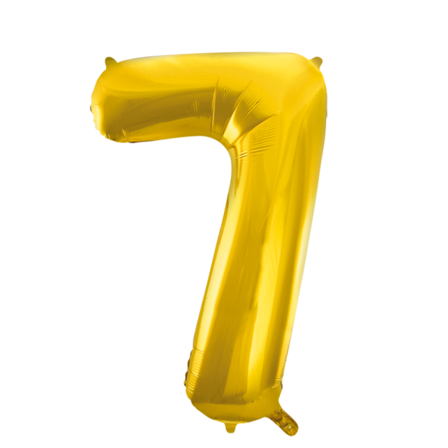 Folieballon 7 jaar Goud 66cm Folieballon 7 jaar Goud 66cm