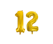 Folieballon 12 jaar Goud 66cm