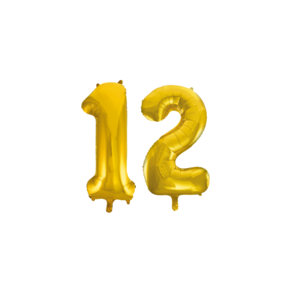 Folieballon 12 jaar Goud 66cm