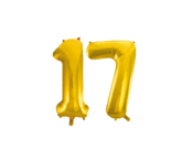 Folieballon 17 jaar Goud 66cm