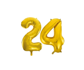 Folieballon 24 jaar Goud 66cm