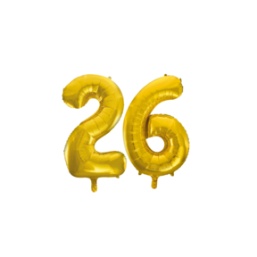 Folieballon 26 jaar Goud 66cm