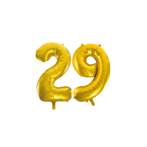 Folieballon 29 jaar Goud 66cm