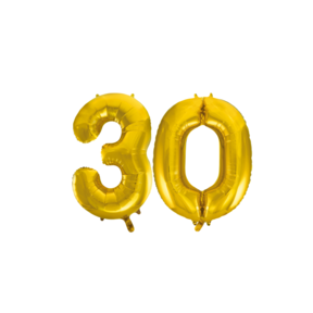 Folieballon 30 jaar Goud 66cm