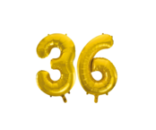 Folieballon 36 jaar Goud 66cm Folieballon 36 jaar Goud 66cm
