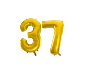 Folieballon 37 jaar Goud 66cm