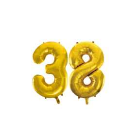 Folieballon 38 jaar Goud 66cm