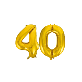 Folieballon 40 jaar Goud 66cm