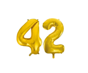Folieballon 42 jaar Goud 66cm