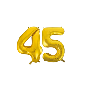 Folieballon 45 jaar Goud 66cm