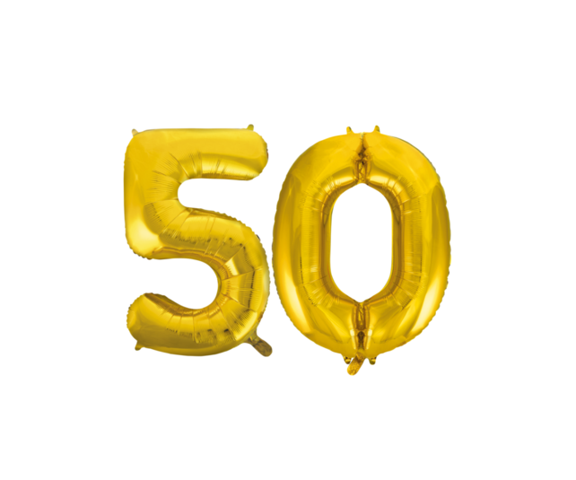Folieballon 50 jaar Goud 66cm