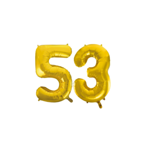 Folieballon 53 jaar Goud 66cm