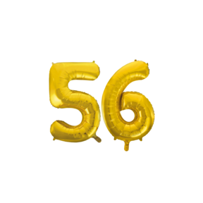 Folieballon 56 jaar Goud 66cm