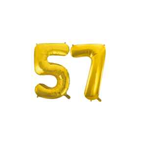 Folieballon 57 jaar Goud 66cm