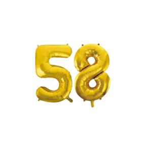 Folieballon 58 jaar Goud 66cm