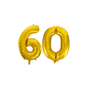 Folieballon 60 jaar Goud 66cm