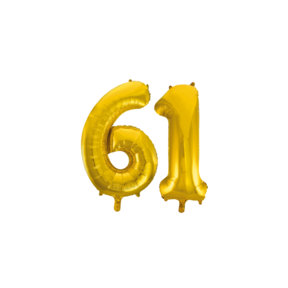 Folieballon 61 jaar Goud 66cm