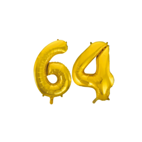 Folieballon 64 jaar Goud 66cm