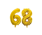 Folieballon 68 jaar Goud 66cm