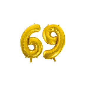 Folieballon 69 jaar Goud 66cm