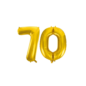 Folieballon 70 jaar Goud 66cm