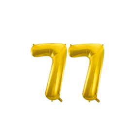 Folieballon 77 jaar Goud 66cm