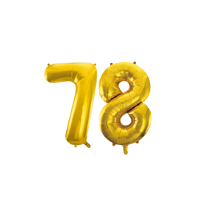 Folieballon 78 jaar Goud 66cm
