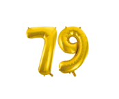Folieballon 79 jaar Goud 66cm