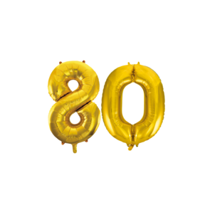 Folieballon 80 jaar Goud 66cm