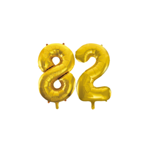 Folieballon 82 jaar Goud 66cm