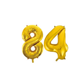 Folieballon 84 jaar Goud 66cm