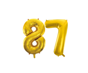 Folieballon 87 jaar Goud 66cm